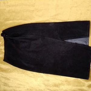 Vintage AnnTaylor Leather Suede Made In USA Women Skirt Black Size 6